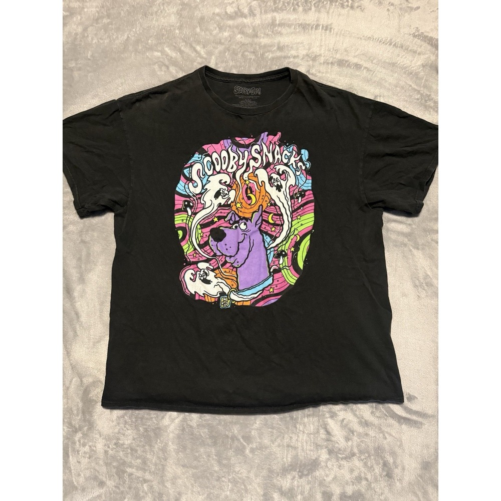 Scooby Doo T-Shirt Men XL Black Psychedelic Scooby Snacks Trippy Ghost Graphic